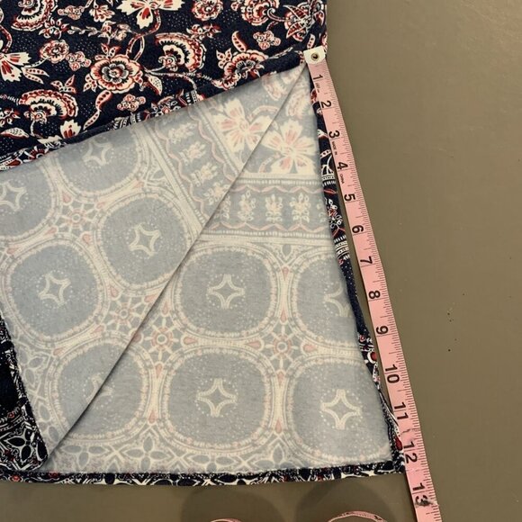 Talbots Womens XS Skirt Pull On Knit Maxi Floral Paisley Navy Boho Cottagecore - Picture 10 of 12